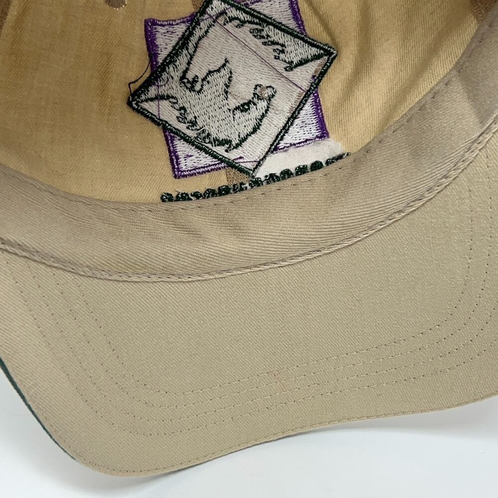 Vintage 90s Santa Anita Park Thoroughbreds Hat Baseball Cap Horse Racing Beige View 5